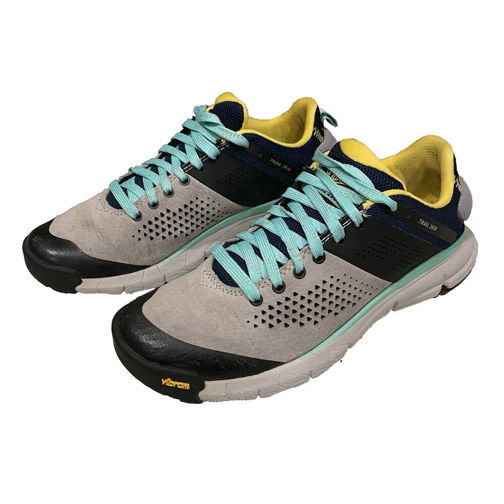 Danner Trail 2650 Womens 7 Hiking Shoes Gray Blue Spectra Yellow Vibram Outdoor
